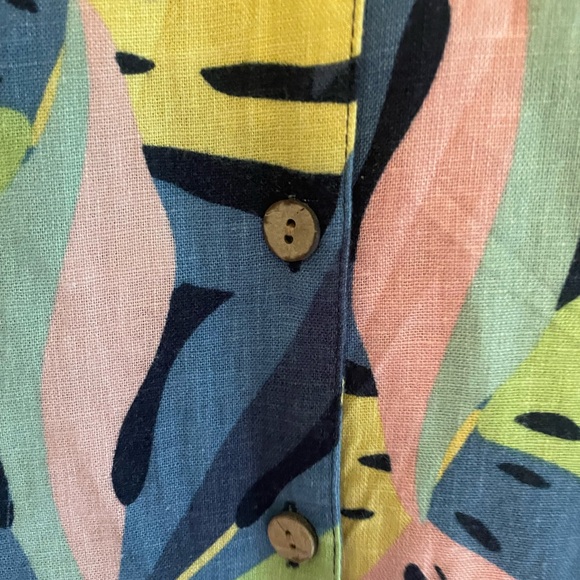 Studio park plus size, button down, floor length, sleeveless linen dress - Picture 3 of 9